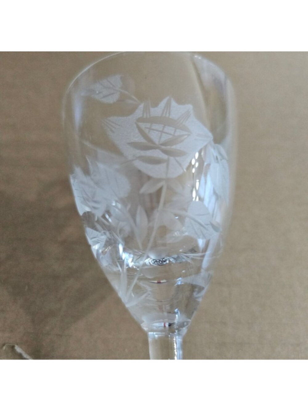 4 Toscany Frosted Floral Sherry Glasses 5.25" etched flower vintage decorative - Picture 7 of 7